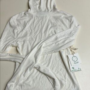 Elegant White Cowl Neck Sweater S